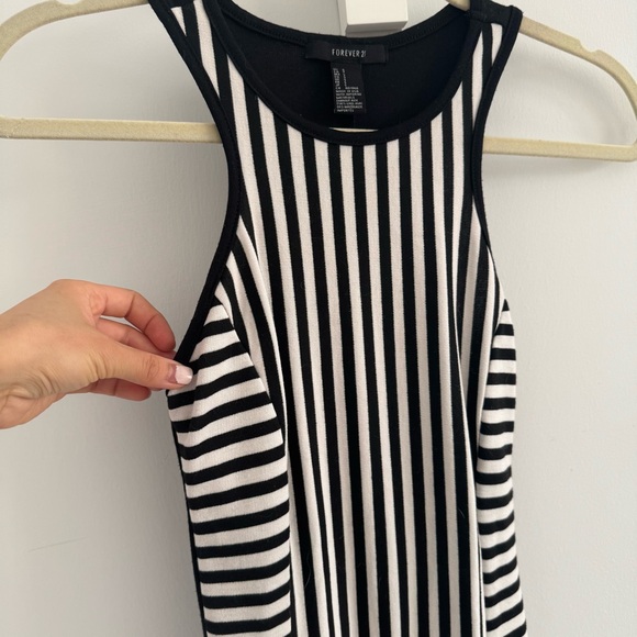 Striped Racerback Knit Stretch Dress - Picture 3 of 6